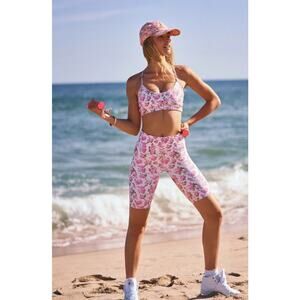 LoveShackFancy x Bandier Pink Peony Bike Shorts